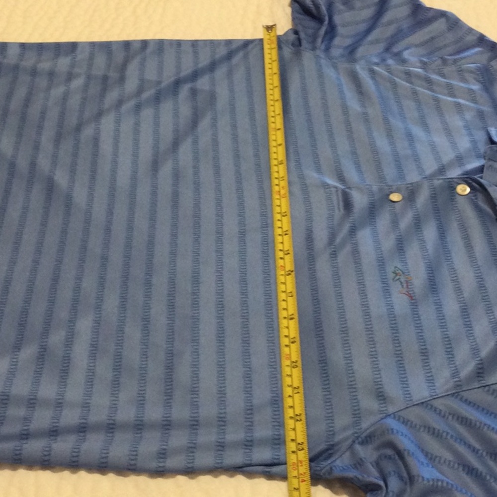 (2) Like New Men's Blue and Coral Striped Golf ⛳️ Greg Norman Polo Shirts - Picture 6 of 16